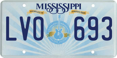 MS license plate LVO693