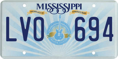 MS license plate LVO694