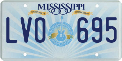 MS license plate LVO695