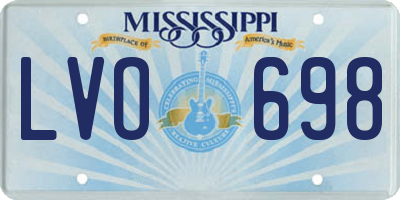 MS license plate LVO698