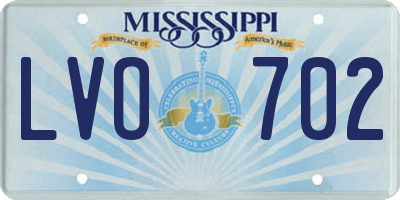 MS license plate LVO702