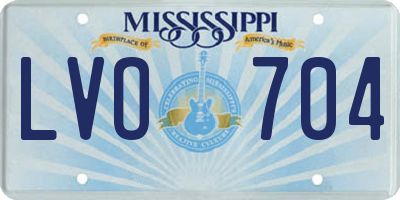 MS license plate LVO704