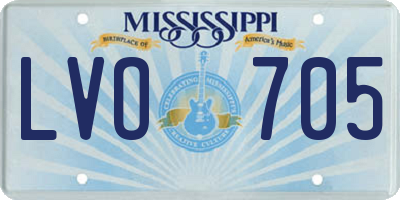 MS license plate LVO705