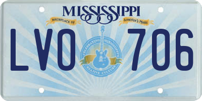 MS license plate LVO706