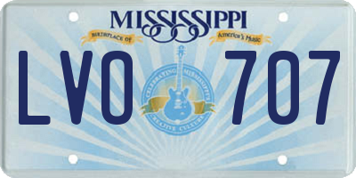 MS license plate LVO707