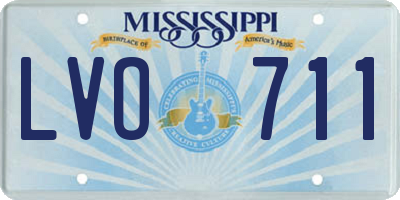 MS license plate LVO711