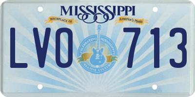 MS license plate LVO713