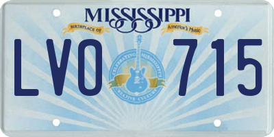 MS license plate LVO715