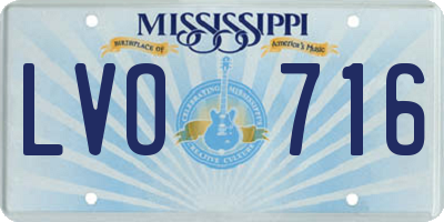 MS license plate LVO716