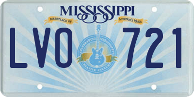 MS license plate LVO721
