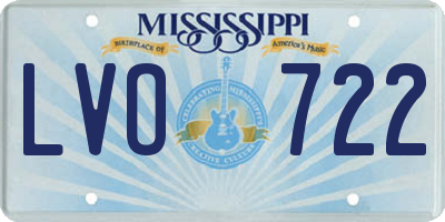 MS license plate LVO722
