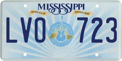 MS license plate LVO723