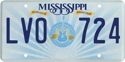 MS license plate LVO724