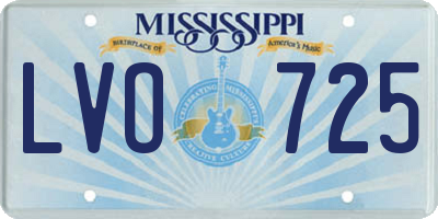 MS license plate LVO725