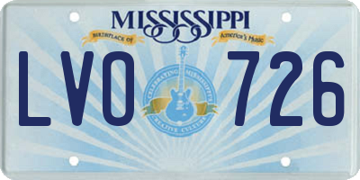MS license plate LVO726