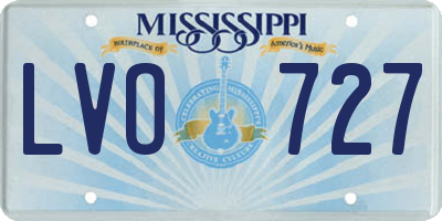 MS license plate LVO727