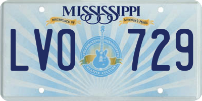 MS license plate LVO729