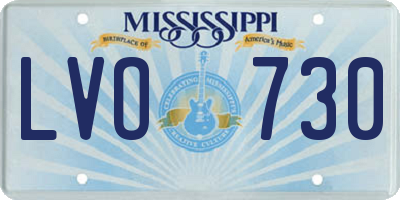 MS license plate LVO730