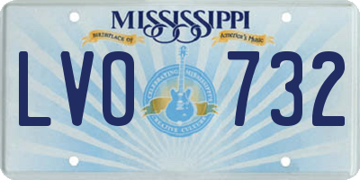 MS license plate LVO732