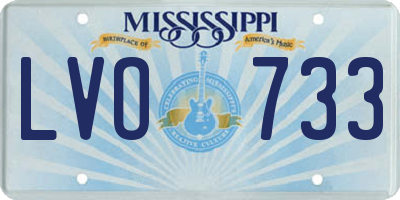 MS license plate LVO733
