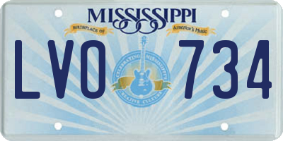 MS license plate LVO734