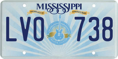 MS license plate LVO738