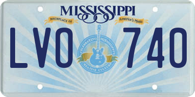 MS license plate LVO740