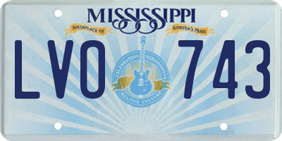 MS license plate LVO743