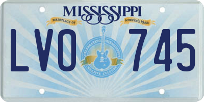 MS license plate LVO745