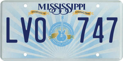 MS license plate LVO747