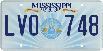 MS license plate LVO748