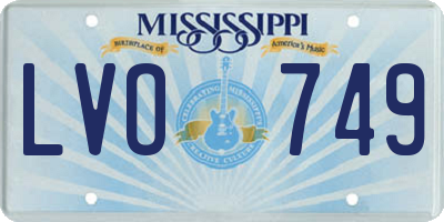 MS license plate LVO749
