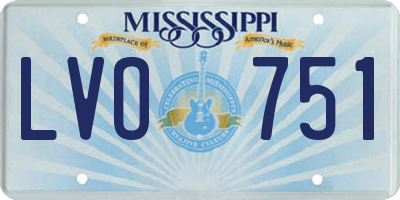 MS license plate LVO751