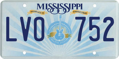 MS license plate LVO752