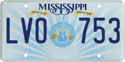 MS license plate LVO753