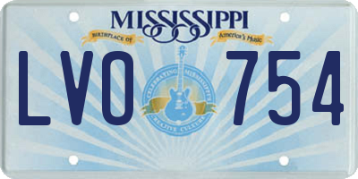 MS license plate LVO754