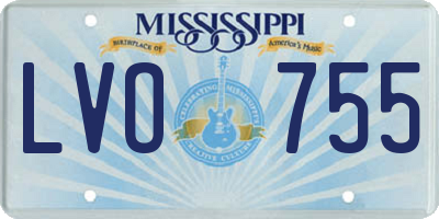 MS license plate LVO755