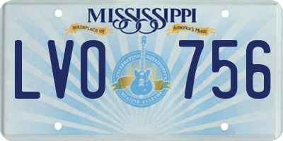 MS license plate LVO756