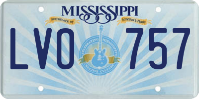 MS license plate LVO757
