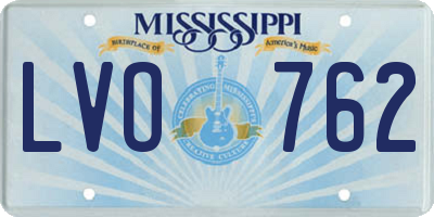 MS license plate LVO762
