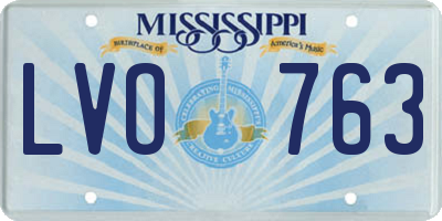 MS license plate LVO763