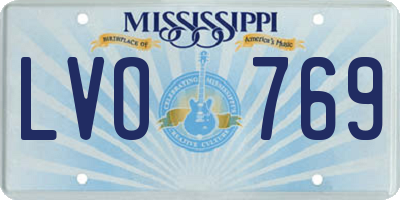 MS license plate LVO769