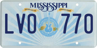 MS license plate LVO770