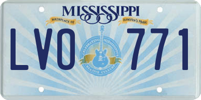 MS license plate LVO771