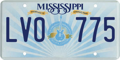 MS license plate LVO775