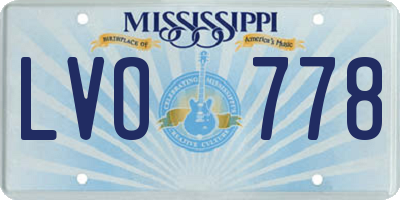 MS license plate LVO778