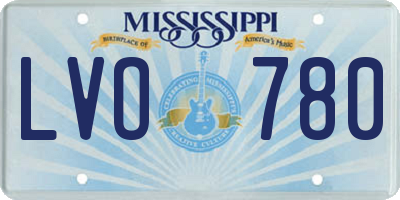 MS license plate LVO780