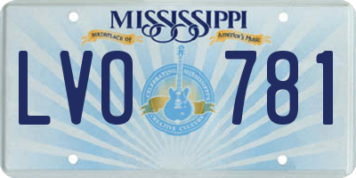 MS license plate LVO781
