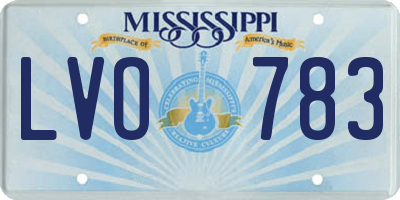 MS license plate LVO783