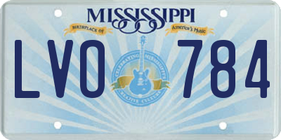 MS license plate LVO784